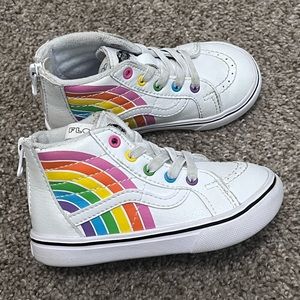 Vans toddler rainbow zip shoes sz 8